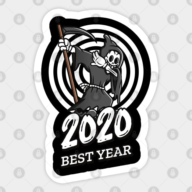 2020 best year - dabbing grim reaper Sticker by ZenCloak